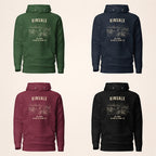 Cork Kinsale Hoodie colour options — forest green, navy, maroon and black