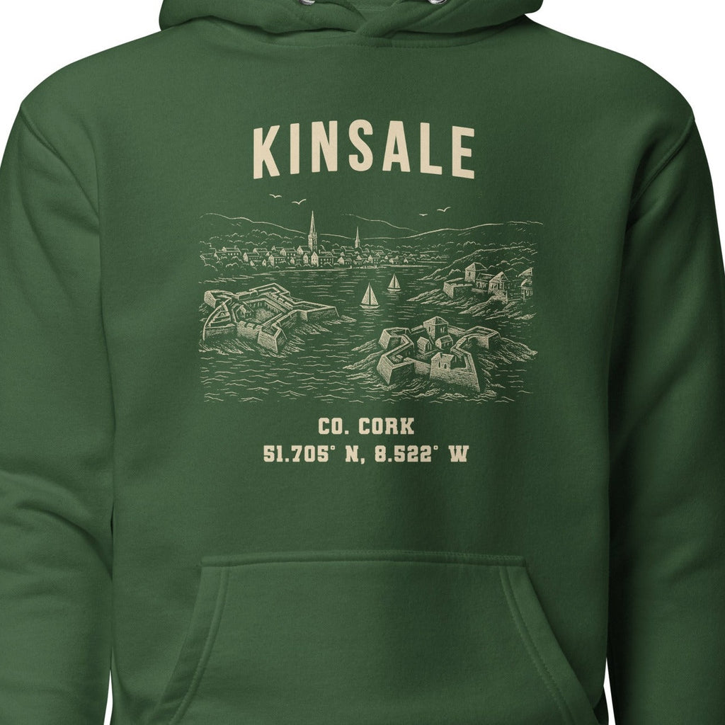 Cork Kinsale Hoodie — close-up of front artwork