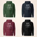 Dublin Malahide hoodie in forest green, navy, maroon and black