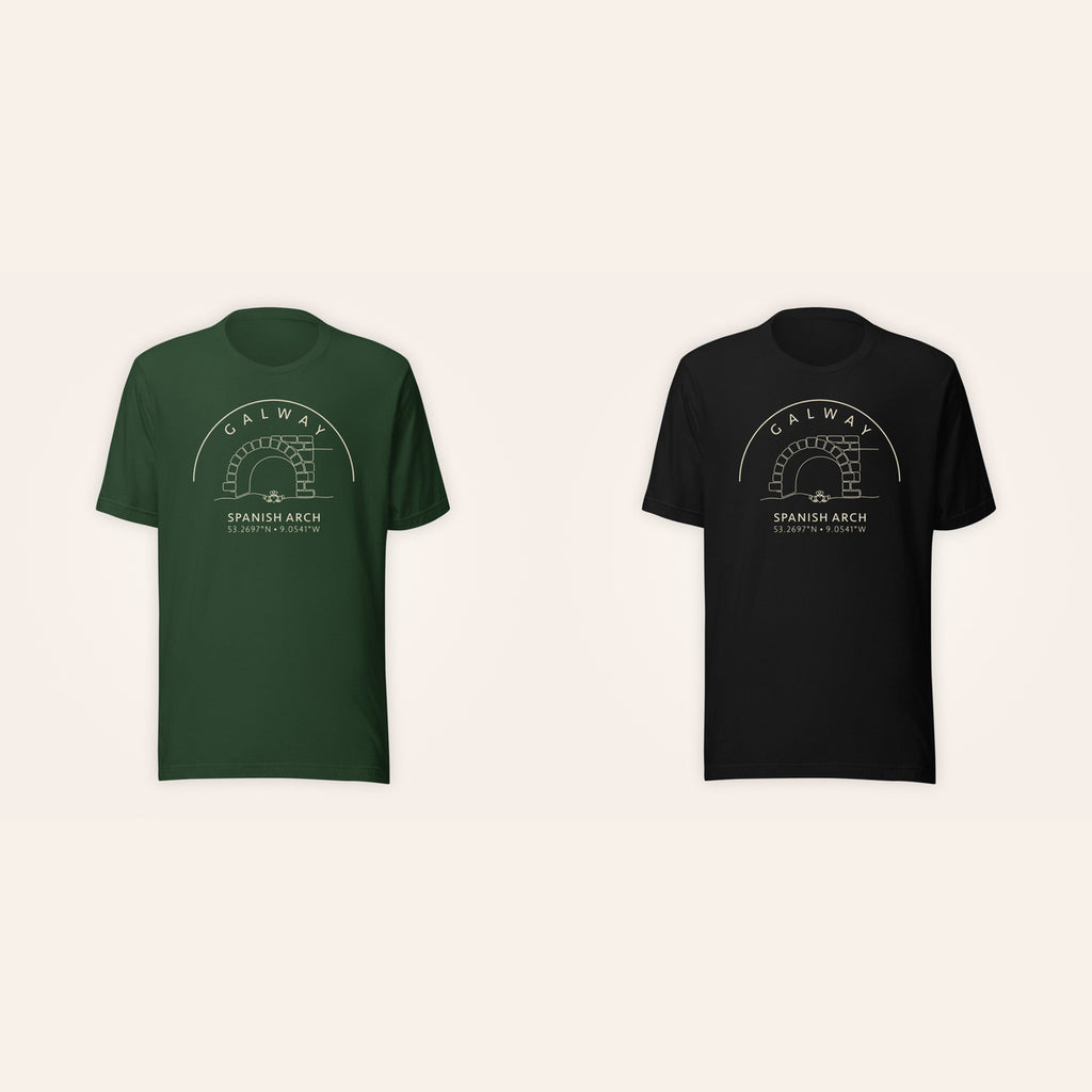 Galway Spanish Arch & Claddagh T-shirt available colors