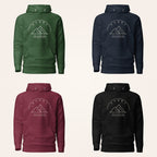 Kerry Skellig Michael hoodie in forest green navy maroon and black