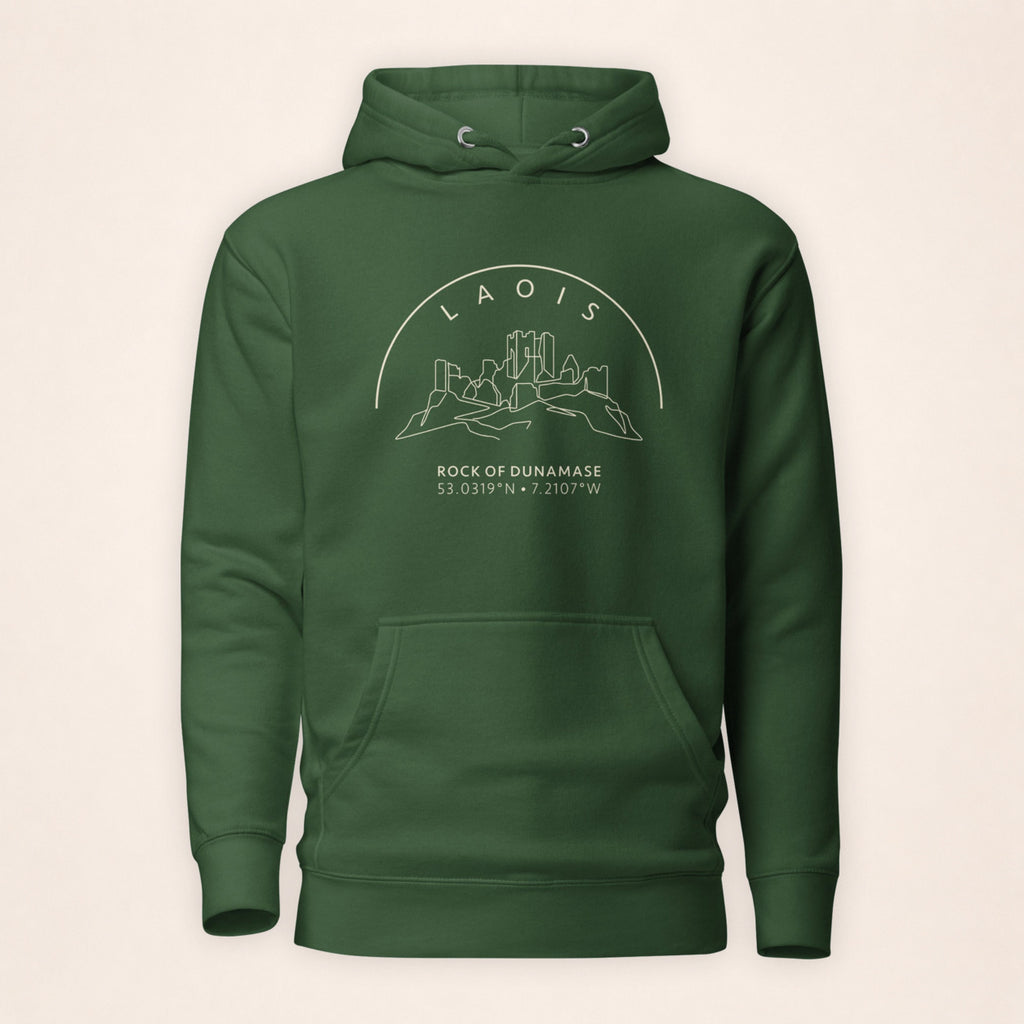 Laois Rock of Dunamase Hoodie – forest green product cover