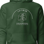 Leitrim Glencar Waterfall Hoodie — close-up of front artwork