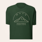 Mayo Croagh Patrick forest green T-shirt on warm ivory background