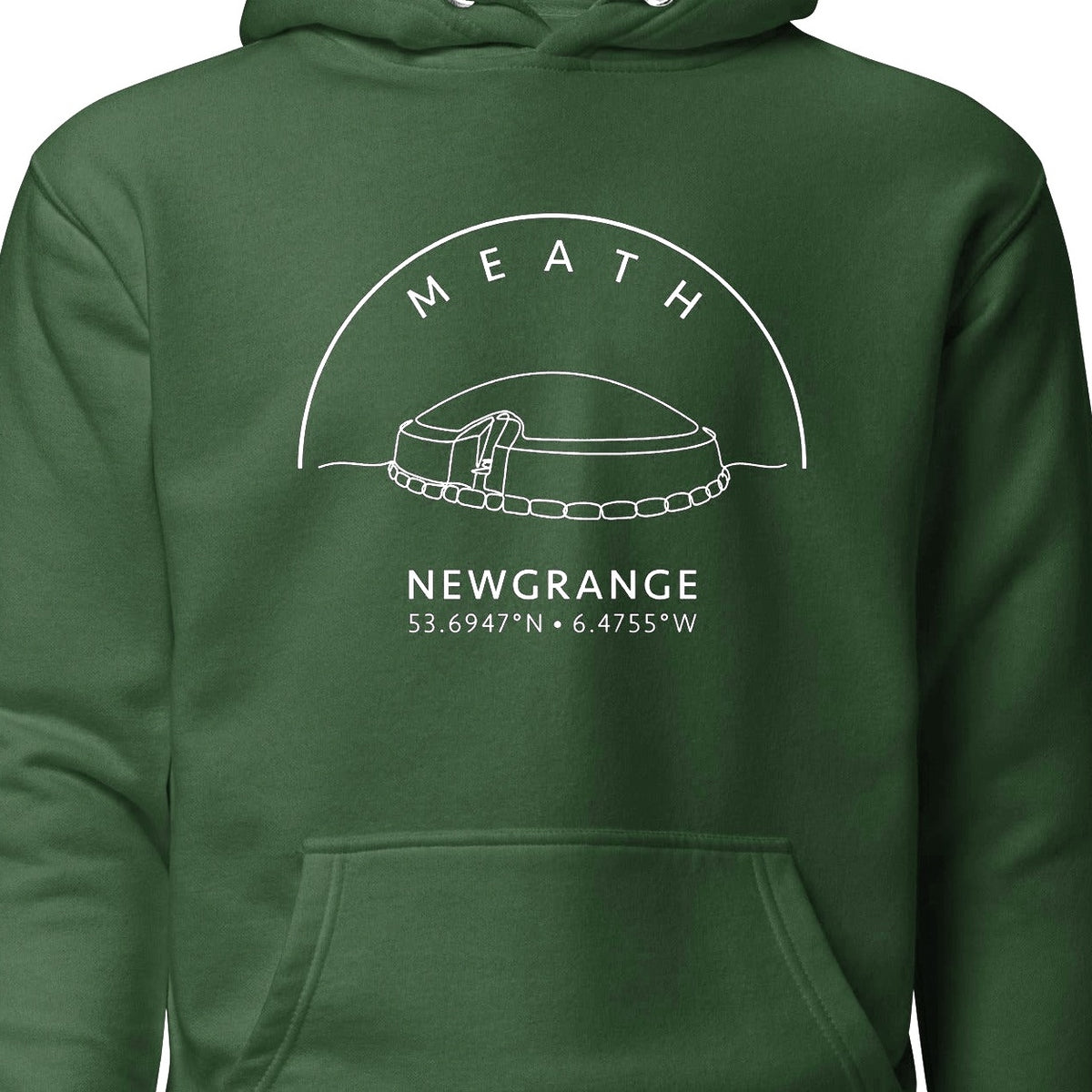 Meath Newgrange hoodie chest design detail