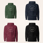 Sligo Benbulben hoodie in forest green navy maroon and black