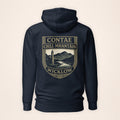 Wicklow Heritage Hoodie in navy on a warm ivory background